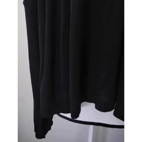 Free People Black Lace Cold Shoulder Mock Neck Choker Cutout Top Size XS - Picture 4 of 11